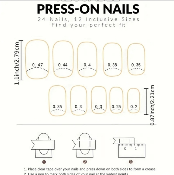 24 Pieces Fake Press On Nails - Picture 3 of 6